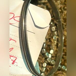 Dark sterling silver (not Gunmetal) Parallel Etching Bracelet